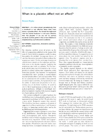 When Is a Placebo Effect Not an Effect?