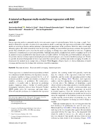 A Tutorial on Bayesian Multi-Model Linear Regression with BAS and JASP