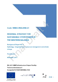 Code: WBEC-REG-ENE-01 REGIONAL STRATEGY for SUSTAINABLE HYDROPOWER in the WESTERN BALKANS