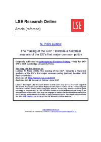 The Making of the CAP: Towards a Historical Analysis of the EU's First