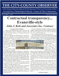 Contractual Transparency... Evansville-Style John J