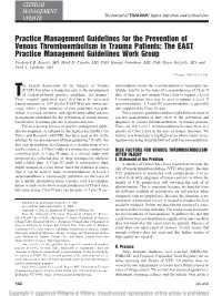 Practice Management Guidelines for the Prevention of Venous Thromboembolism in Trauma Patients: the EAST Practice Management Guidelines Work Group Frederick B