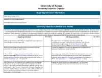 University Departure Checklist