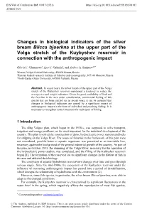 Changes in Biological Indicators of the Silver Bream Blicca Bjoerkna at The