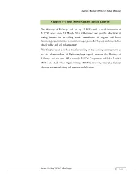 Chapter 7 –Public Sector Units of Indian Railways