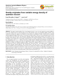 Gravity Originates from Variable Energy Density of Quantum Vacuum
