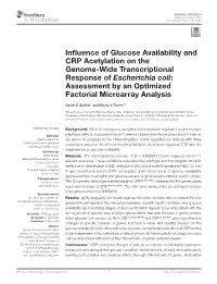 Influence of Glucose Availability and CRP Acetylation on The