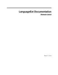 Languageext Documentation Release Latest