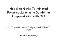 Modeling Nitrile-Terminated Polypropylene Imine Dendrimer Fragmentation with DFT