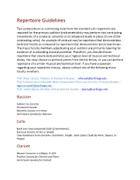 Repertoire Guidelines