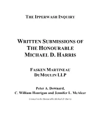 The Honourable Michael D. Harris
