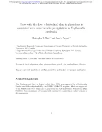 A Latitudinal Cline in Physiology Is Associated with More Variable Precipitation in Erythranthe Cardinalis