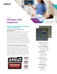 AMD Radeon™ E6760 Embedded GPU