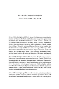Methodist Denominations Referred to in This Book