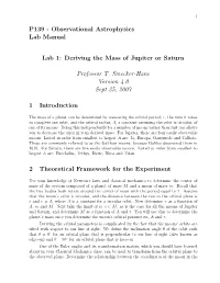 Observational Astrophysics Lab Manual Lab 1