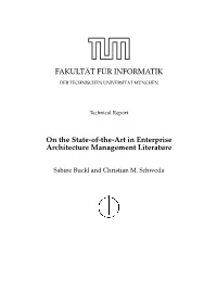 On the State-Of-The-Art in Enterprise Architecture Management Literature