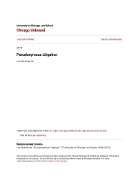 Pseudonymous Litigation