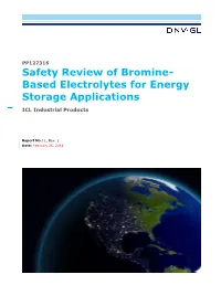 Safety Review of Bromine- Based Electrolytes for Energy Storage Applications