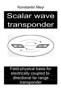 Scalar Wave Transponder