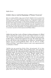 Schiller's Egmont and the Beginnings of Weimar Classicism*