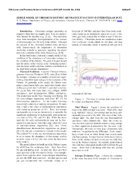 Simple Model of Chromium Isotopic Abundance Evolution in Interstellar Dust