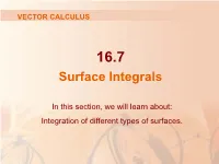 Surface Integrals