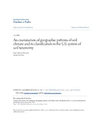 An Examination of Geographic Patterns of Soil Climate and Its Classification in the U.S