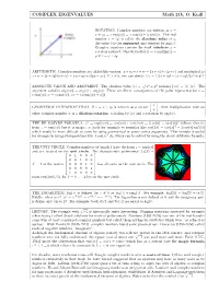 COMPLEX EIGENVALUES Math 21B, O. Knill