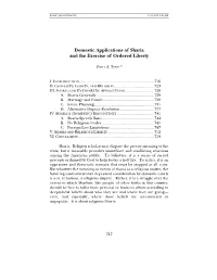 Domestic Applications of Sharia and the Exercise of Ordered Liberty