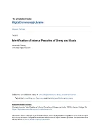 Identification of Internal Parasites of Sheep and Goats" (2012)