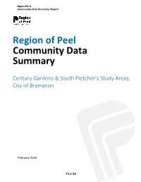 Region of Peel Community Data Summary