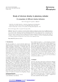 Study of Electron Density in Planetary Nebulae