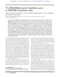 The Encodedb Portal: Simplified Access to ENCODE Consortium Data Laura L