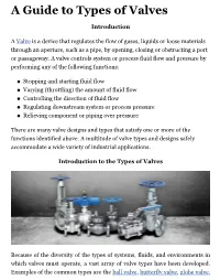 A Guide to Types of Valves