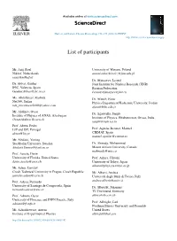 List of Participants
