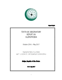 Tenth Oic Observatory Report on Islamophobia