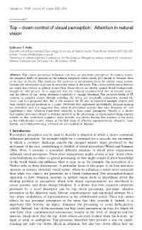 Top ^ Down Control of Visual Perception: Attention in Natural Vision