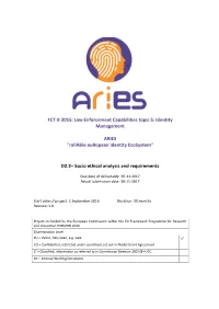 D2.2 Socio Ethical Analysis and Requirements