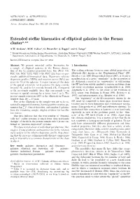 Extended Stellar Kinematics of Elliptical Galaxies in the Fornax Cluster?,??