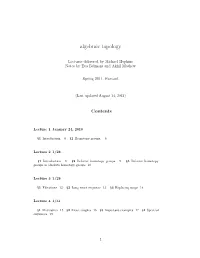 Math 231Br: Algebraic Topology