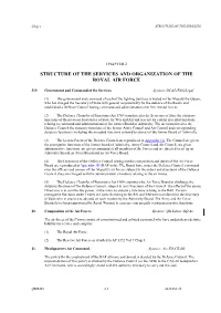 Structure of the Services and Organization of the Royal Air Force