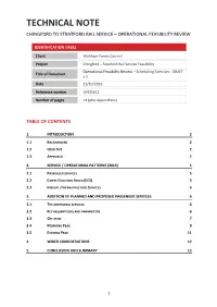 Technical Note Chingford to Stratford Rail Service – Operational Feasibility Review