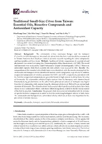 Essential Oils, Bioactive Compounds and Antioxidant Capacity