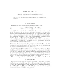 Groups with Pr(G)=1/3 1. Introduction We Define the Commuting