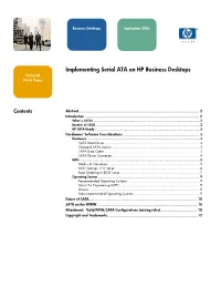 Implementing Serial ATA on HP Business Desktops Technical White Paper