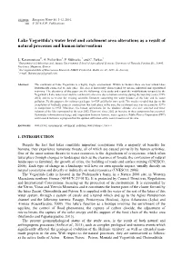 Lake Vegoritida's Water Level and Catchment Area Alterations As A
