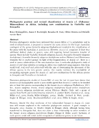 Phylogenetic Position and Revised Classification of Acacia S.L. (Fabaceae: Mimosoideae) in Africa, Including New Combinations in Vachellia and Senegalia