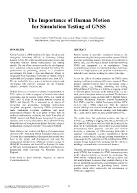 The Importance of Human Motion for Simulation Testing of GNSS