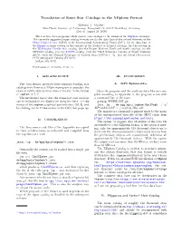 Translation to the Xephem Catalog Format