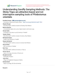 Understanding Sandfly Sampling Methods